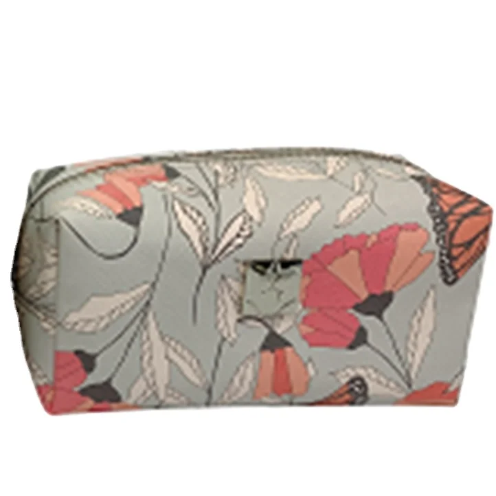 

New style cross print PU digital transfer cosmetic bag