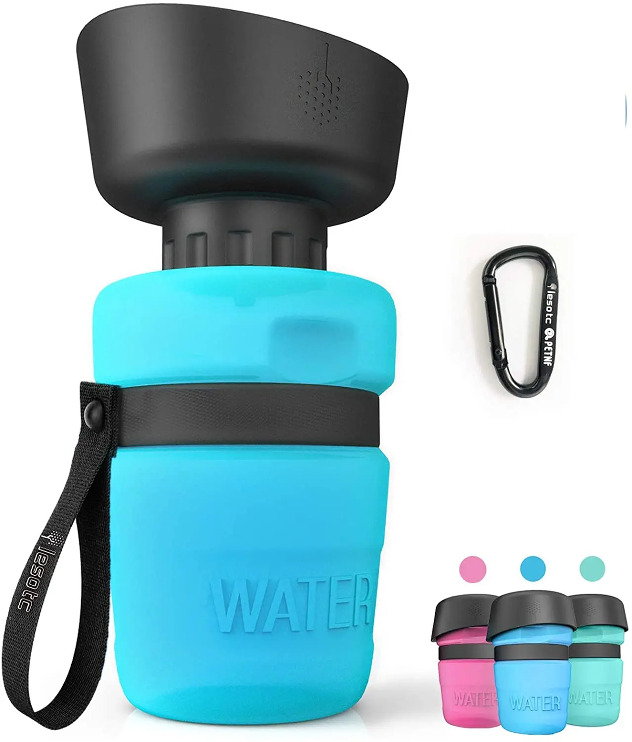 

Manufacturers wholesale dog outing travel water bottle drinker portable water bottle pet outdoor drinking water accompanying cup, Blue