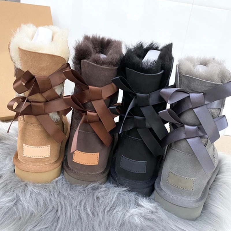 

Women's Bailey Bow II Boot hot sale design winter warm sheepskin snow boots ugh boots for women tall