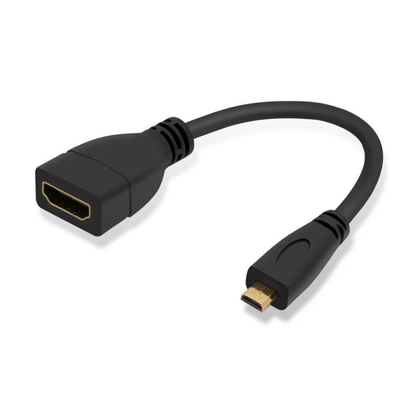

Micro HDMI Type D Male to HDMI Type A Female Cable Adapter Converter Connector micro hdmi cable, Black