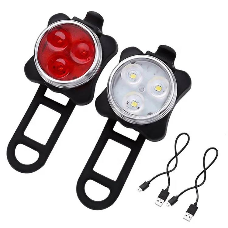 

Factory Professional OEM/ODM 400mAH Battery USB Rechargeable 4 Modes Front And Tail Bicycle Light Set One Pair For Night Riding