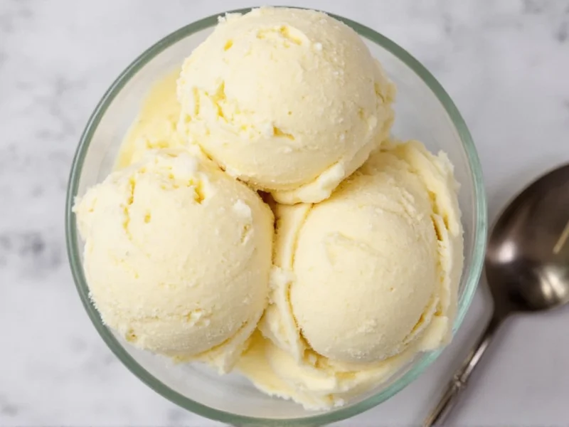 Homemade vanilla ice cream in ice cream maker