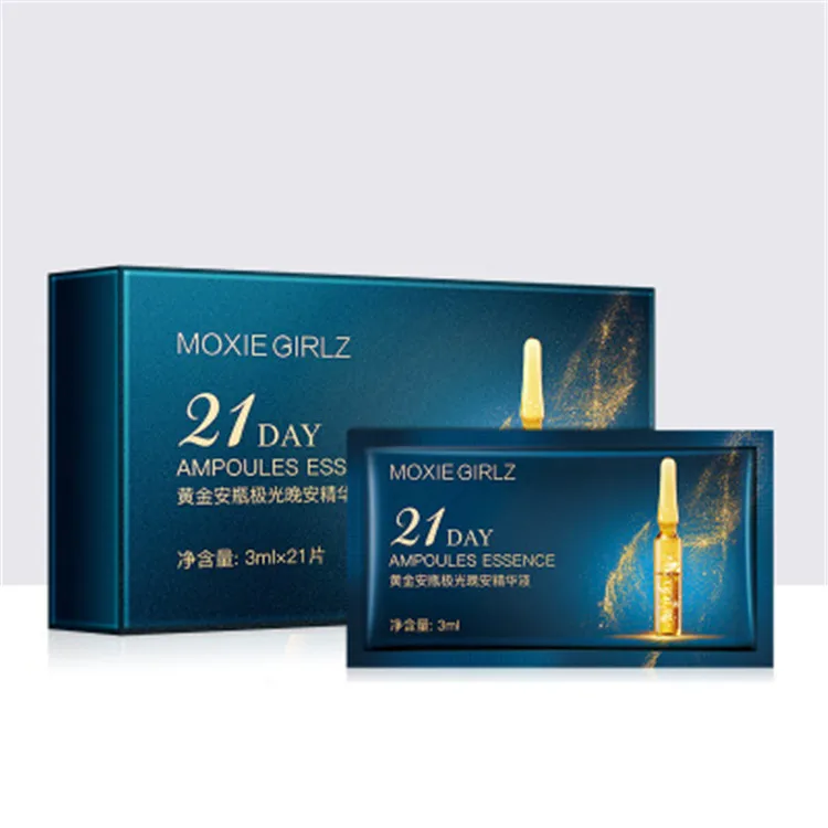 

MOXIE GIRLZ cosmetic ampoule essence 21 days anti aging good night water face essence sheet hyaluronic acid skin care serum