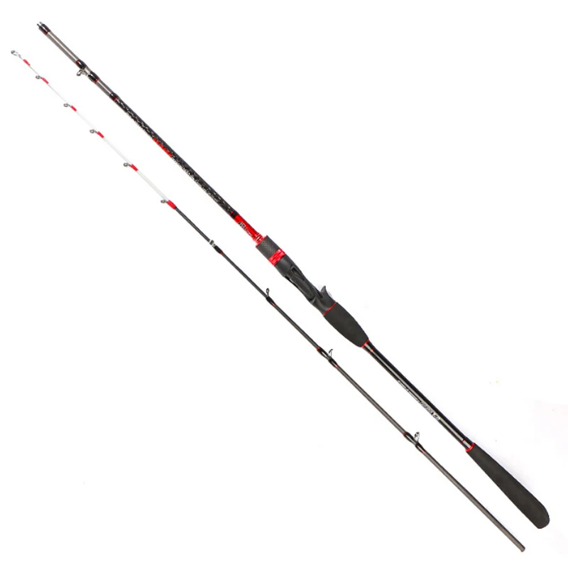 

Full of Waist Offshore Squid Ribbon Fish Solid Luminous Rod Tip Lure Jigging Fishing Rod, Black