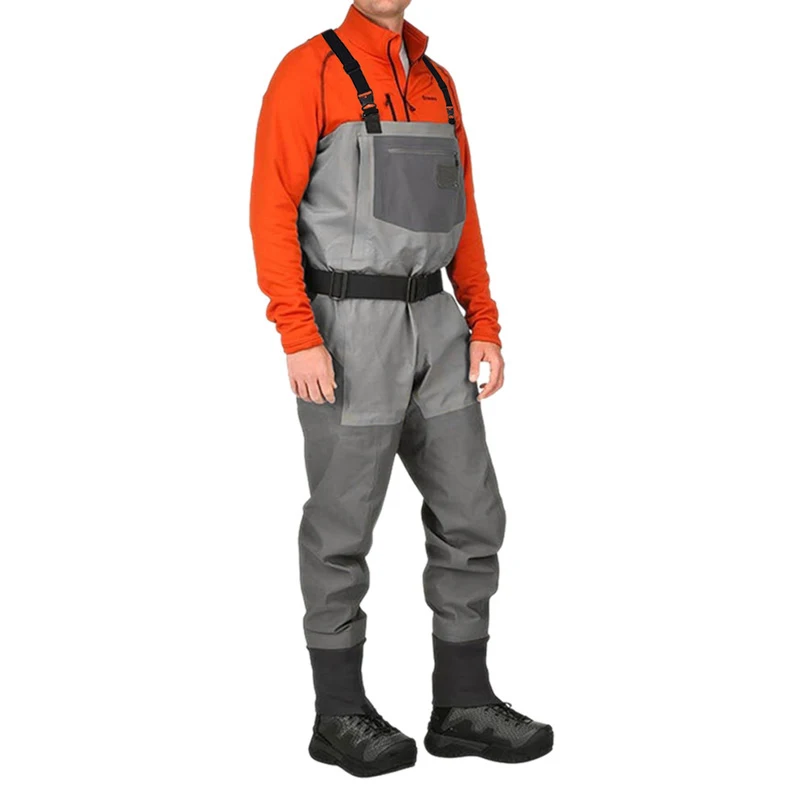 

Men's Fly Fishing Waders Waterproof Duck Hunting Breathable Waist Pants With Neoprene Socks, Customized color