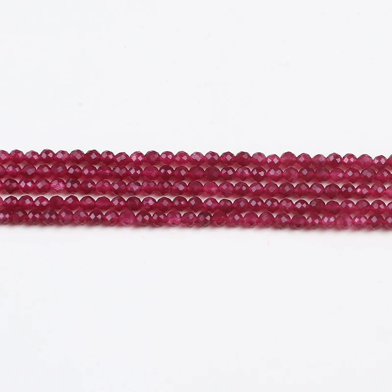 

round garnet & ruby color faceted stone beads