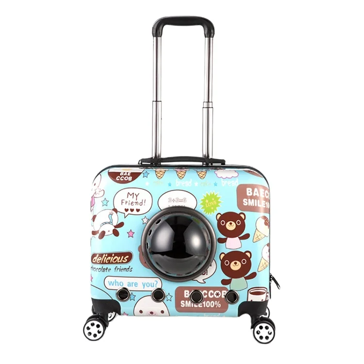 

18-inch pet trolley case transparent and breathable space suitcase walking dog artifact walking cat magic
