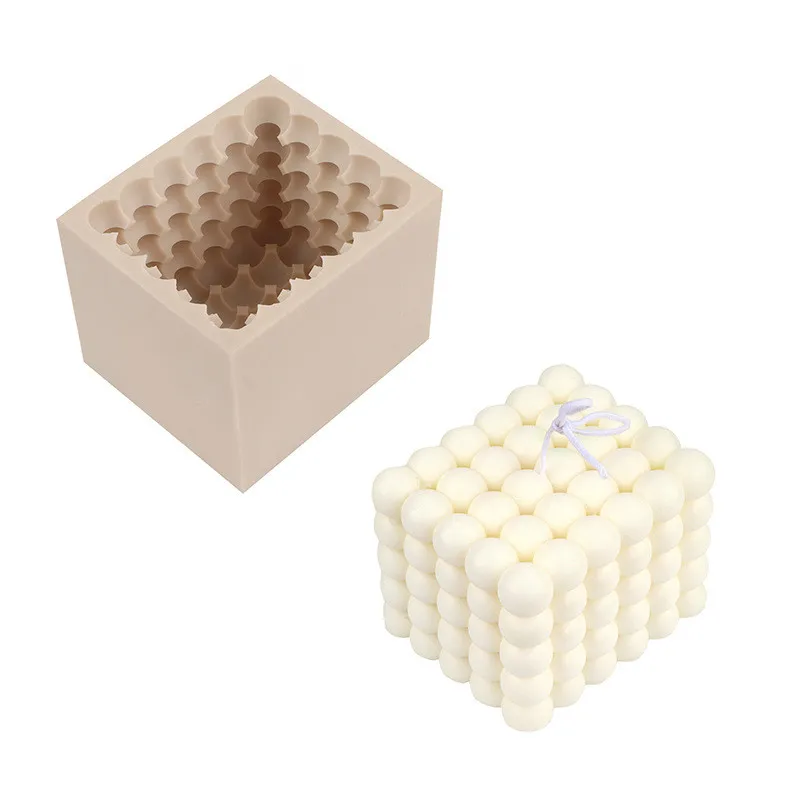 

B-3072 DIY Rubik's cube Candle silicone Mold Rectangular sphere candle mold