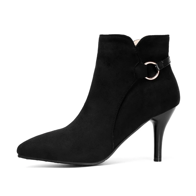 

New Autumn Point Head Side Zippers High Heels women's Boots