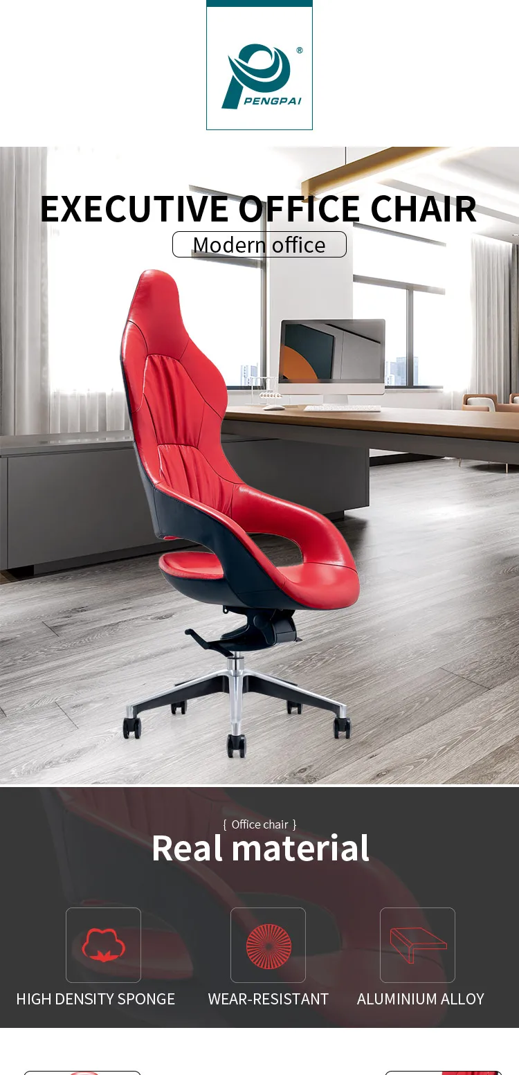 Red Smart Ergonomic Retro Furniture Set Vintage Compact Office Chair
