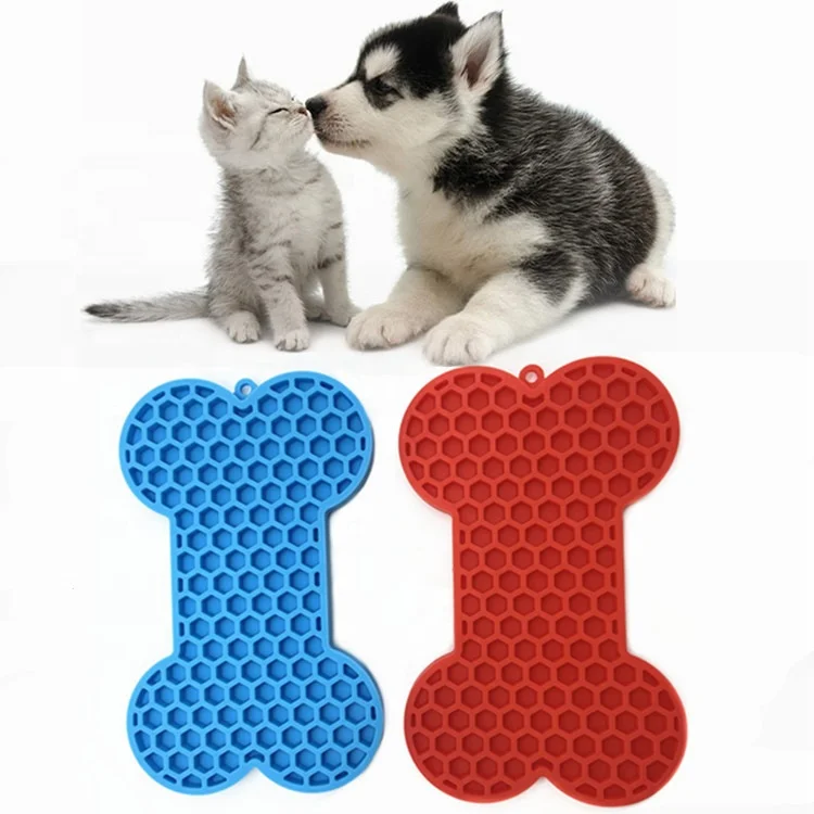 

Sohpety Custom Washable Resuable Silicone Rubber Pet Dog Bath Wall In slow feeder Licking Mat For Dogs Pad, 2 colors