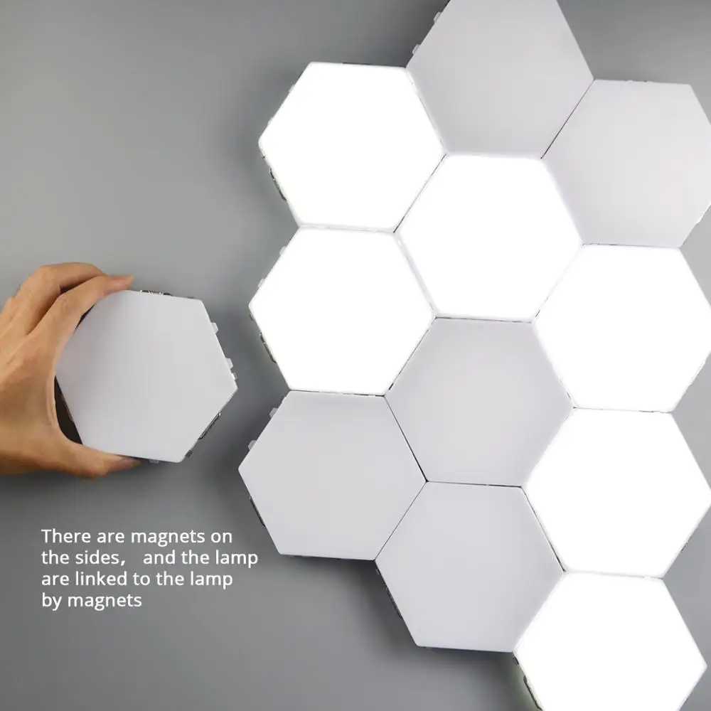 LED Quantum lamp Magnetic Modular Hexagonal Touch Sensor Switch LED Panel Light Creative Indoor Home Decoration