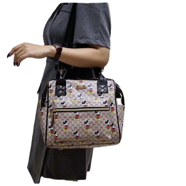 

2021 spring new Mickey mouse women backpacks cartoon handbags big size mom mother backpack mobile phone bag wholesale custom