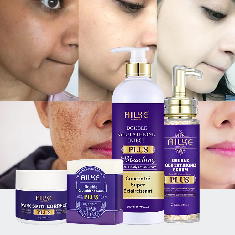 

Manufacturer 5 Days Bleaching Body Lotion Double-Glutathio Vitamin C serum Dark Spot Face Cream Soap Whitening Skin Care Set