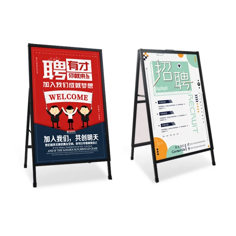 Portable Light-Emitting Diode Advertising Stand Outdoor Billboard Display with Aluminum Floor-Standing Poster Stand