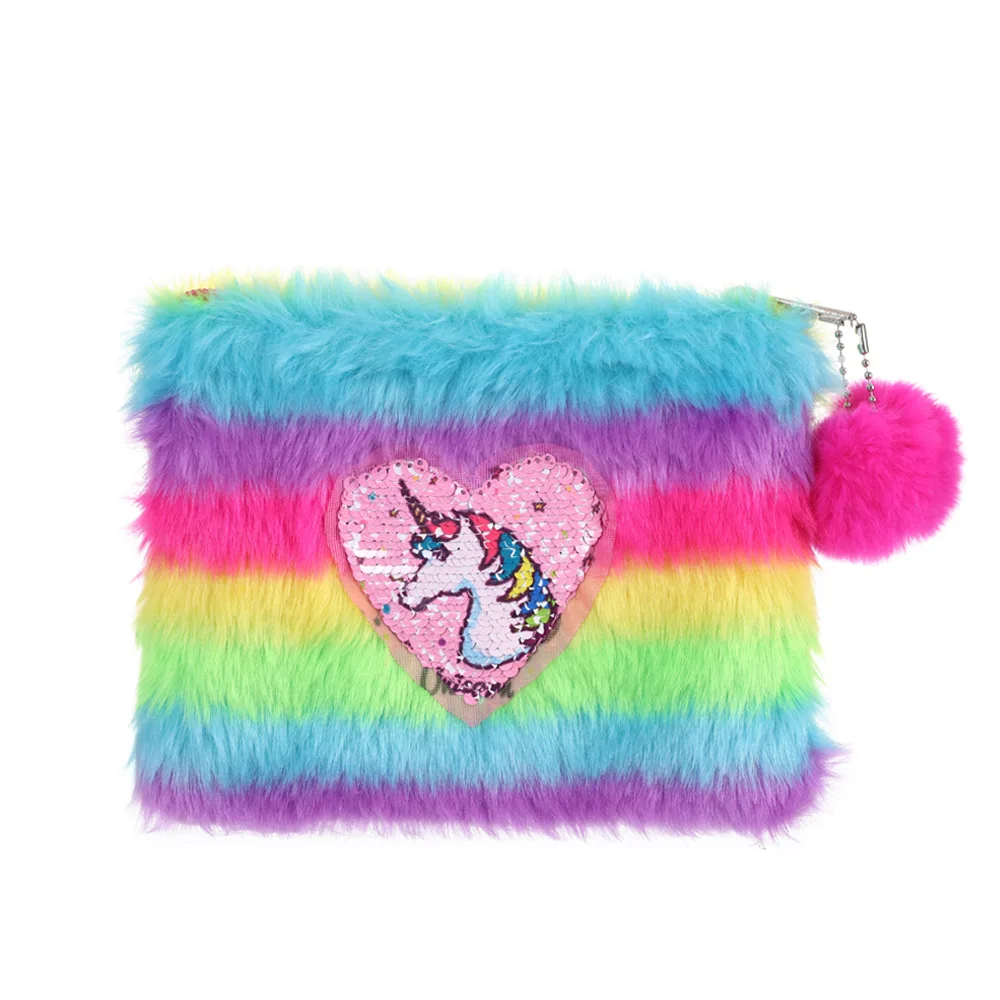 

JANHE Colour Cute Toiletry Sac Make Up Cosmetic Bag Women Small Fuzzy Cartoon Travel Makeup Unicorn Storage Bag Pouch For Girls