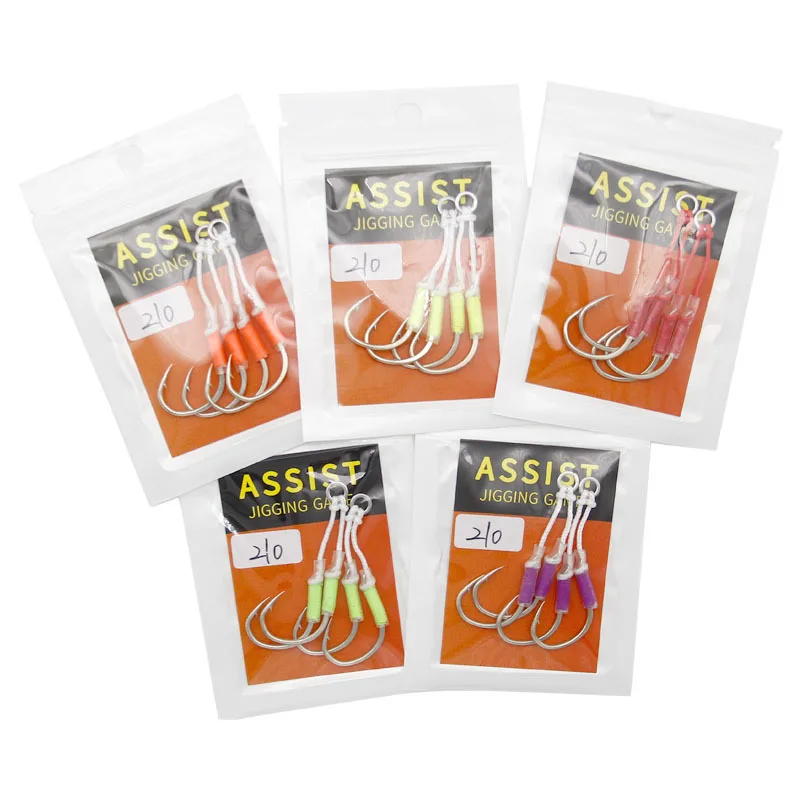 

JETSHARK Wholesale 1/0 2/0 3/0 4/0 5/0 6/0 Iron Sea Fishing Hooks Jig High Carbon Steel Double Fish Hooks