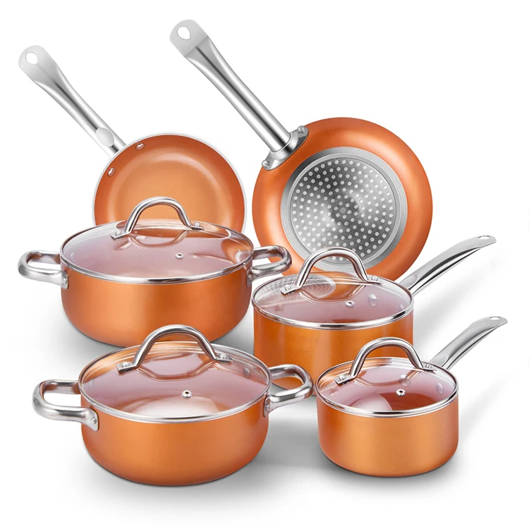 

Popular germany design stainless steel copper cookware set with casted handle prestige cookware set