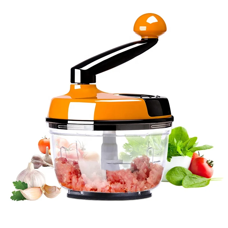 

4pcs/Set Multi-purpose Kitchen Accessories Plastic Hand Held Salad Onion Meat Vegetable Porcessor Manual Food Processor, Yellow