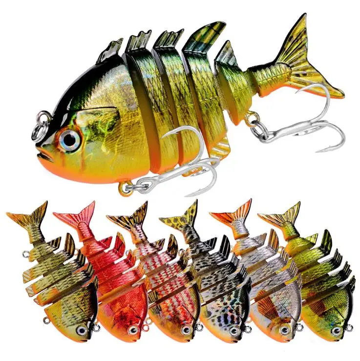 

Weihe 6 section plastic swim bait 8cm 14.5g multi jointed Bionic tilapia fishing hard lures, See details