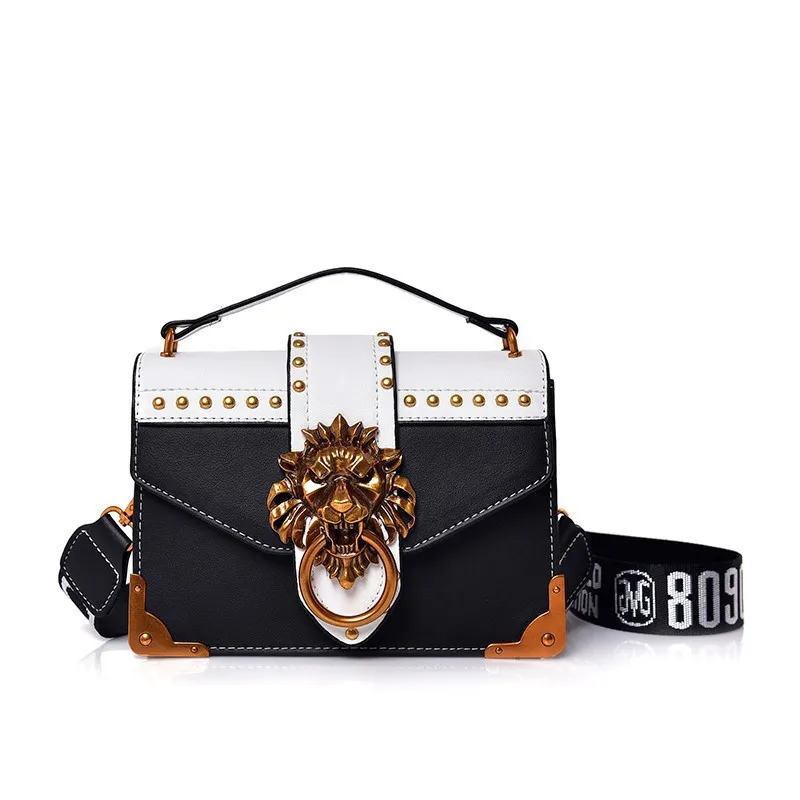 

luxury handbags lion head purse Casual woman bags fashion ladies hand bags pu leather shoulder messenger custom branded bags