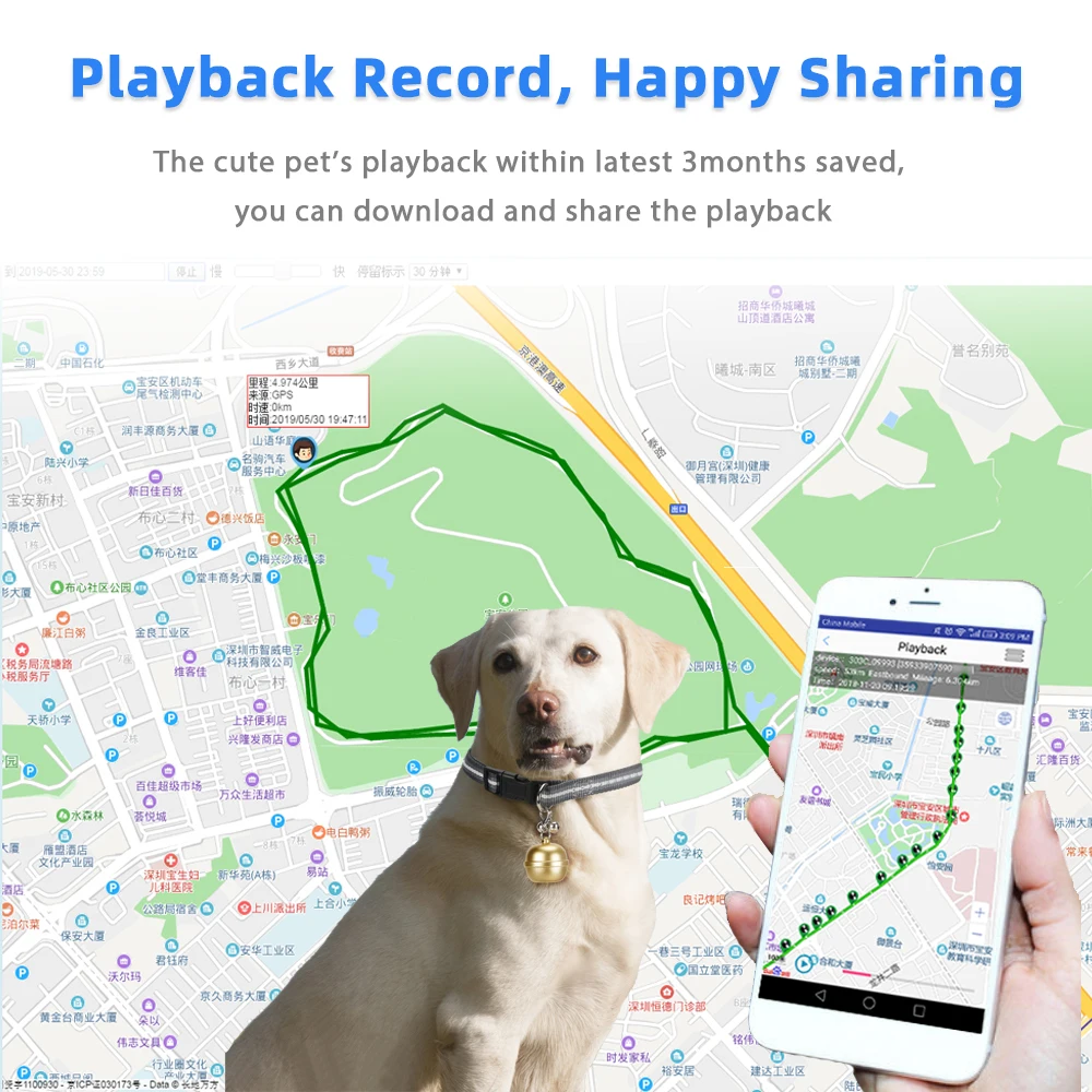 Unique bell shape waterproof GPS mini tracker for pet dog/cat/bird/wild animals, support free APP+PCB web tracking system