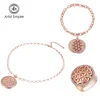 Artist Empire round charm gold bracelet 16.5cm for girls / MS05545 set