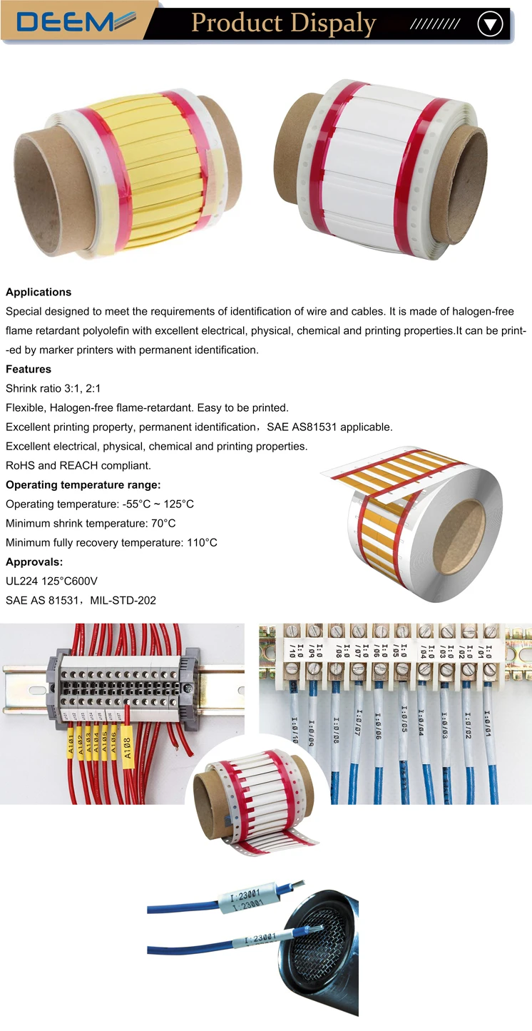 Deem Military Grade Identification Sleeve For Cable Marking Wire Label