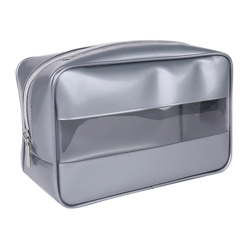 

Transparent PVC travel cosmetic bags cosmetics packaging bags makeup bag, Silver/white