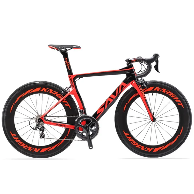 

New Full Carbon Fibre Complete Bicycle High End 700C Carbon Road Bike, Black orange,black red, black grey