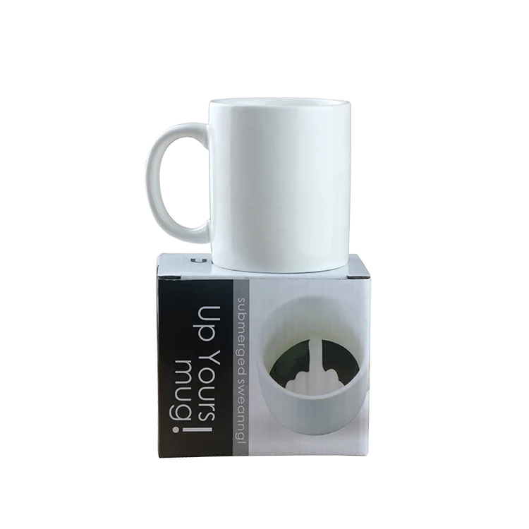 

24pcs/lot Up Yours Mug Novelty Middle Finger Ceramic Coffee Cup Office Prank, White color