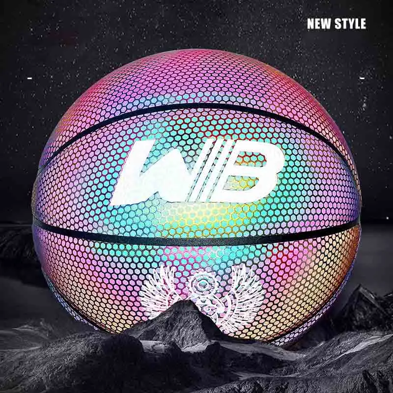 

High quality glow in the dark reflect basketball Long After-Glow noctilucent strontium aluminate luminous fluorescent basketball