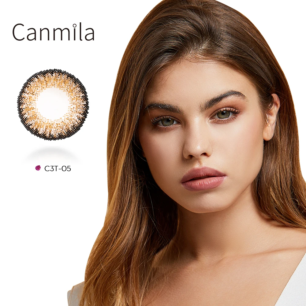 

Canmila oem 1pair silicone hydrogel dark brown colored contact lenses