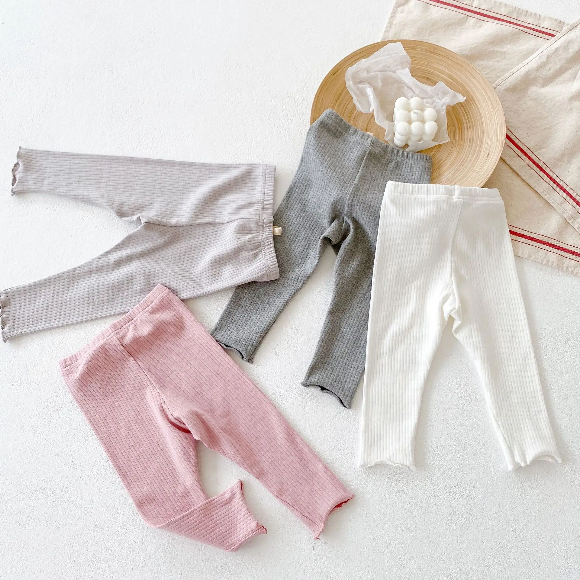 

ins 2021 autumn clothes new baby pants diaper girl baby cute wooden ear leggings newborn baby boy long pants wholesale
