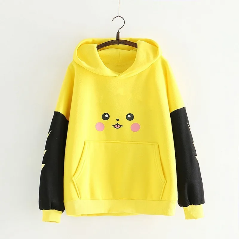 

Autumn And Winter Plus Velvet Anime Students Cute Cute Japanese Rabbit Ears Color Matching Loose Women's Hoodie, Customized color