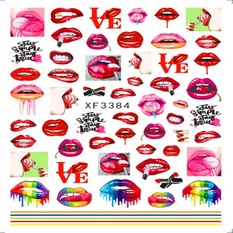 

Easy Use 3d Nail Sticker Sexy Girl Nail Art Stickers Decoration Love Lips Nail Sticker, Picture