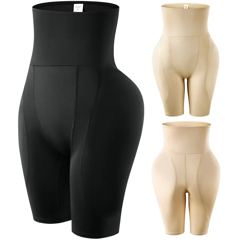 

Plus size 6XL high waist body shaper padded hips and buttock shape wear hip enhancers panties brazilian butt lifter shapewear, Black, nude