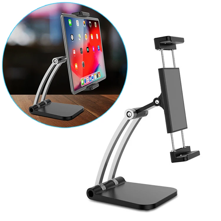 

Tablet Stand Phone Mount Aluminum Alloy 360 Angle Adjustable Kitchen Table Desktop Holder for Smartphone Tablets