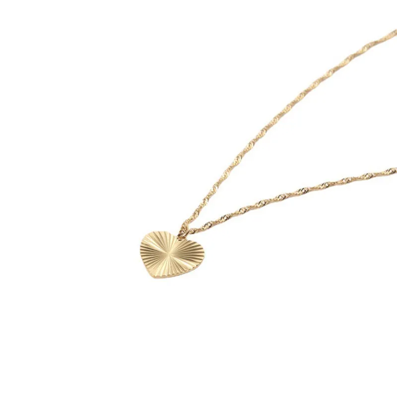 

18K Gold Plated Heart Pendant Necklace Stainless Steel Necklace Design Jewelry