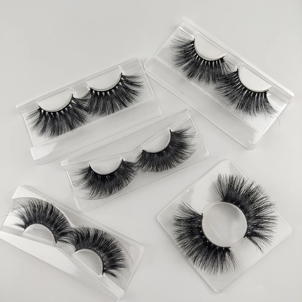 

2021 new arrival eyelashes Own Brand Top Quality eyelash fluffy 3d lashes mink lashes 3d 25mm half lash, Custom color
