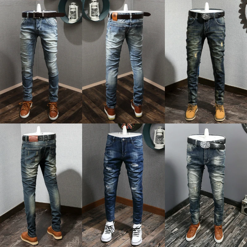 

2021 summer loose stretch loose straight men's jeans wholesale clearance supply