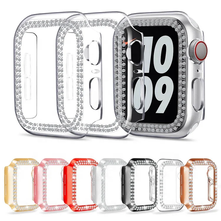 

Coolyep portable womens bling diamond square watch case for Iwatch Series 6 5 4 3 2 1