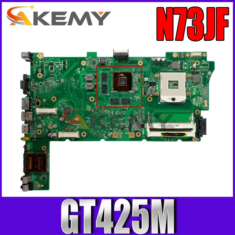 

Akemy N73JF Laptop motherboard for ASUS N73JQ N73JF N73JG N73J N73 original mainboard 100%Test GT425M