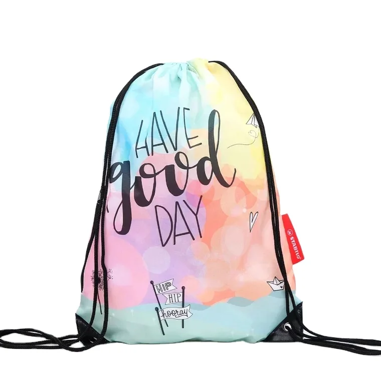 Custom Sublimation Blank Promotion GymSack Vote Drawstring Bag Waterproof Polyester Election Pull String DrawString Backpack