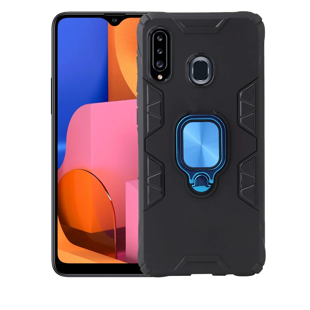 

Military Grade Protective Case for Galaxy A20, Ring Holder Kickstand Bumper Phone Cover for Samsung A30