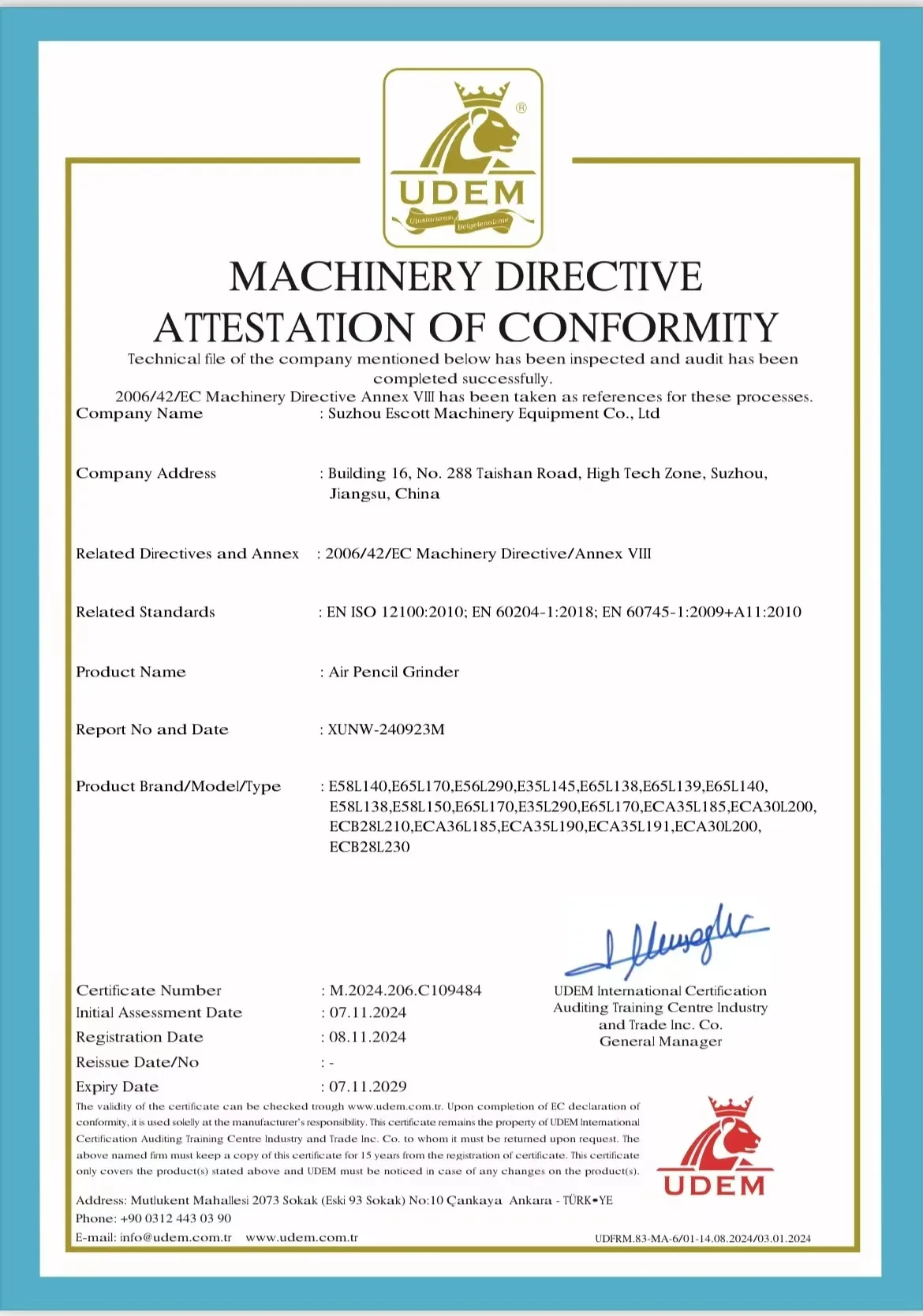 CE Certificate JEIL