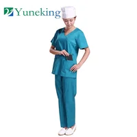 

Wholesale Hot Sale High Quality Cotton Polyester V-Neck Hospital Medical Dental Uniform Unisex Women Nursing Scrubs Sets Uniform