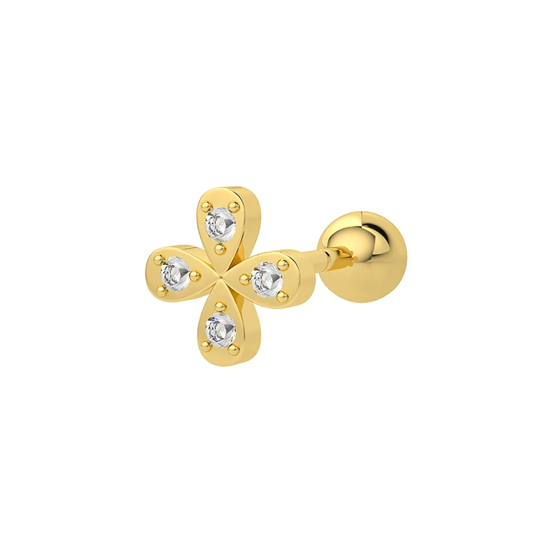 

S925 sterling silver fashion personality simple stud earring for women, Gold