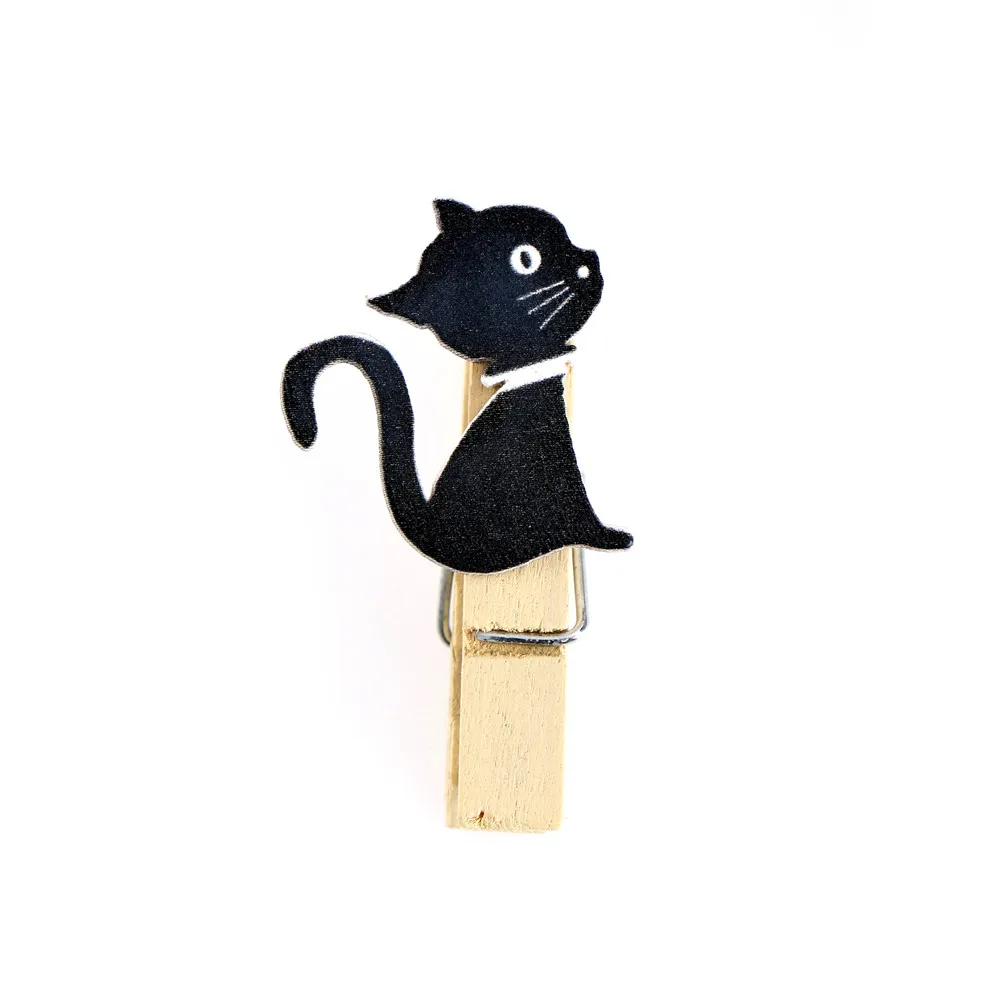 

Japanese Cat Wooden Clips With Hemp Rope Mini Nice Food Clip Kawaii Wood Paper Clip For Bag Students' DIY Tools