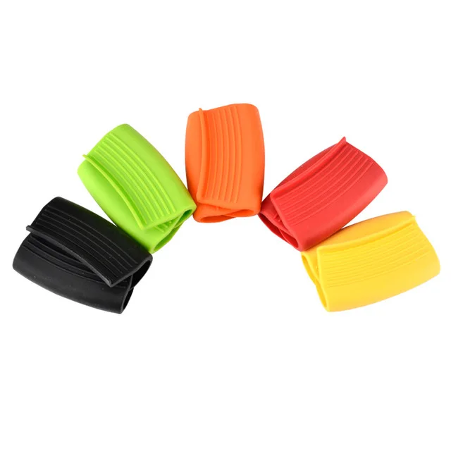 

Heat Resistance Silicone Oven Mitts Glove Cover Holder Hot Pot Handle Holder, Red,green,black,orange and yellow